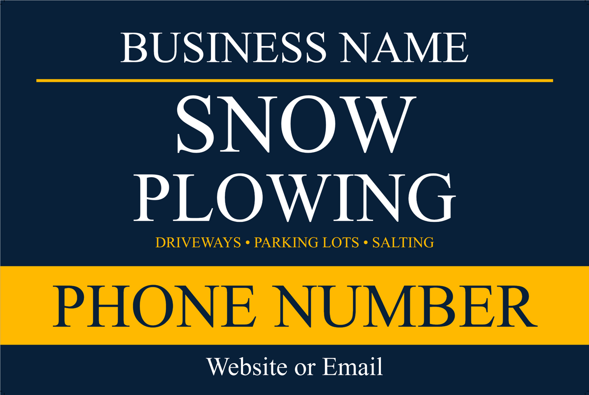 12" x 18" Custom Vehicle Graphics – Magnetic Signs or Laminated Vinyl Decals – Navy & Yellow